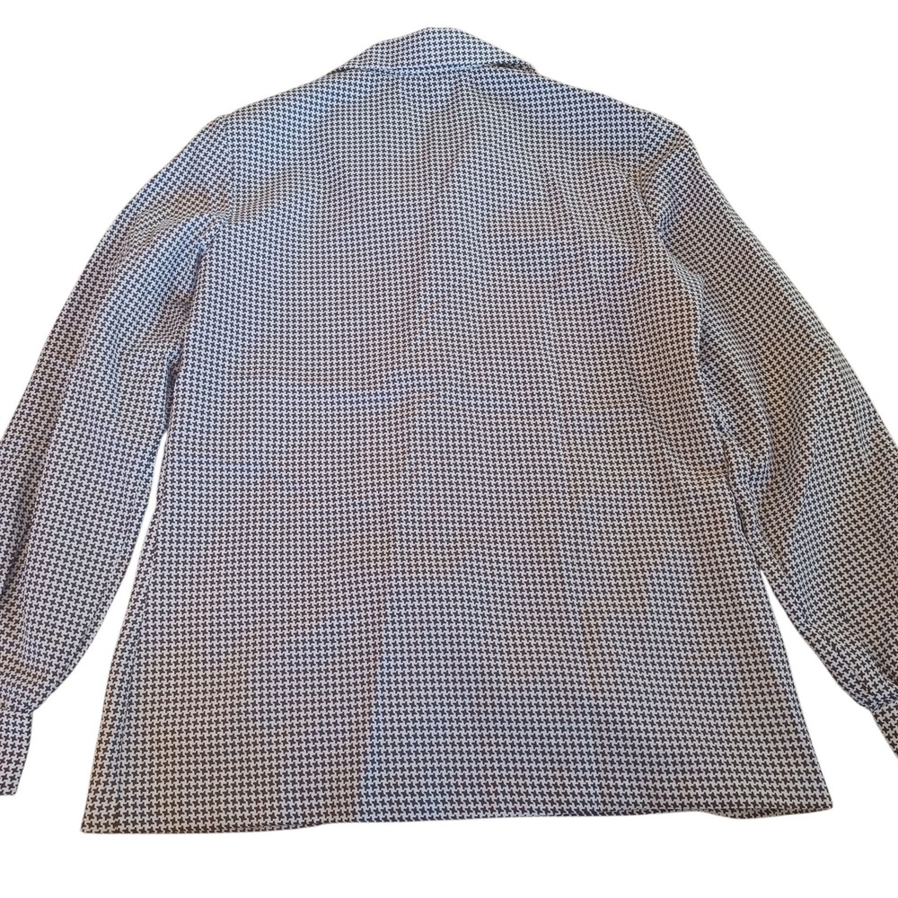 Lane Bryant Vintage‎ Houndstooth Polyester Dress Shirt Button Up Blouse Top - Picture 2 of 8